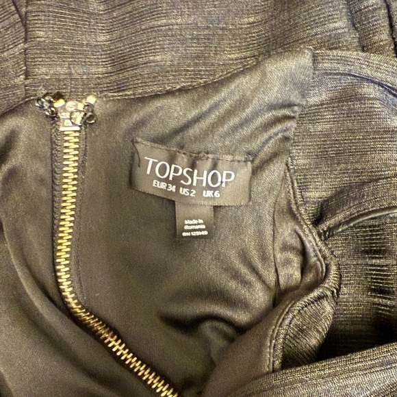 TopShop Black Bandage Short Sleeve Bodycon Mini Dress Size 2 EUC - Picture 5 of 6